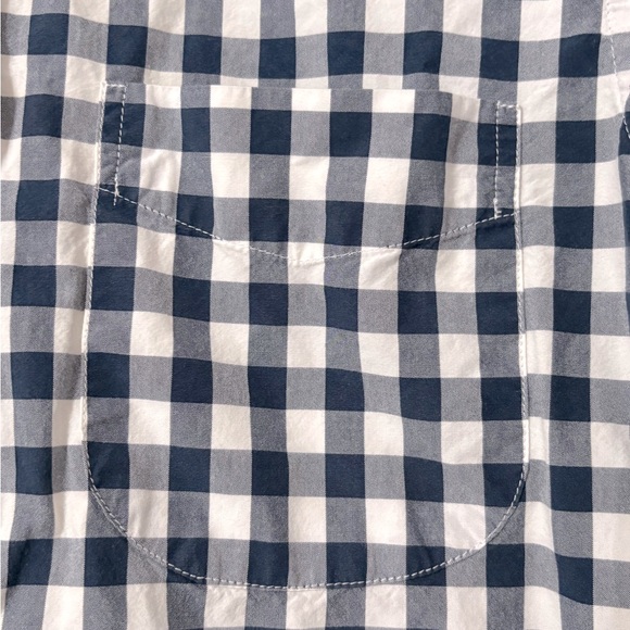 J Crew Classic Oxford Men's Blue and White Gingham Checkered Shirt Sz XS - Picture 4 of 9